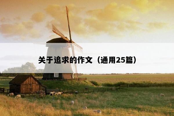 关于追求的作文（通用25篇）
