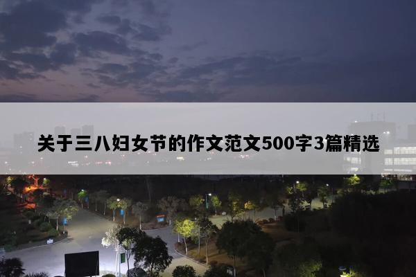 关于三八妇女节的作文范文500字3篇精选