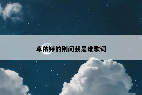卓依婷的别问我是谁歌词