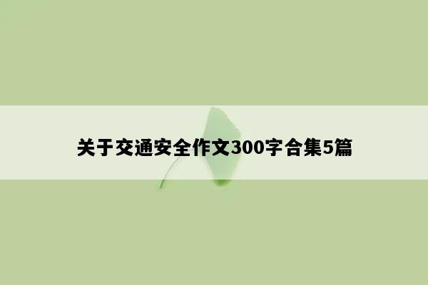 关于交通安全作文300字合集5篇