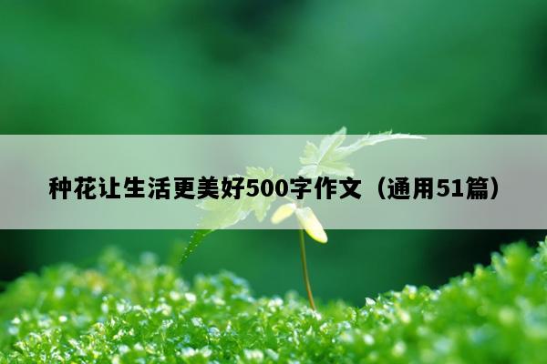 种花让生活更美好500字作文（通用51篇）