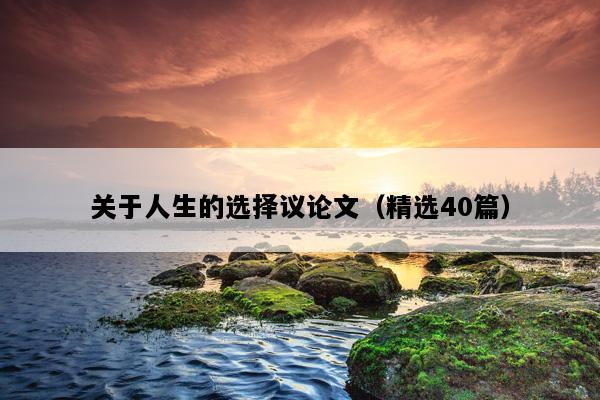 关于人生的选择议论文（精选40篇）