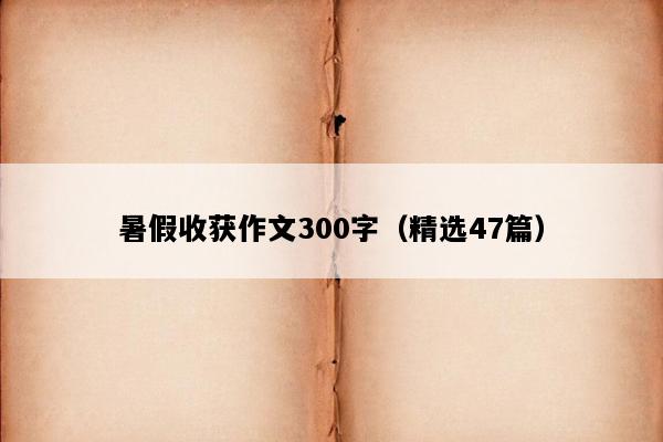 暑假收获作文300字（精选47篇）