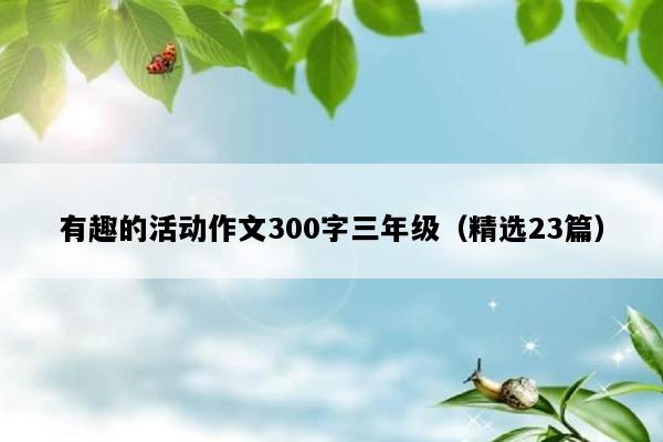有趣的活动作文300字三年级（精选23篇）