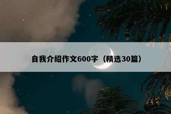 自我介绍作文600字（精选30篇）