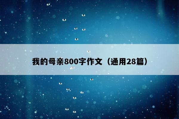 我的母亲800字作文（通用28篇）