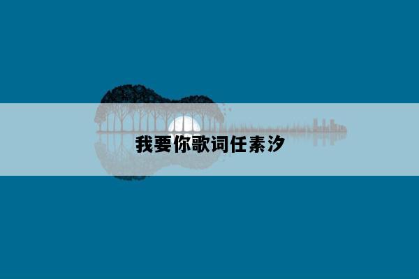 我要你歌词任素汐