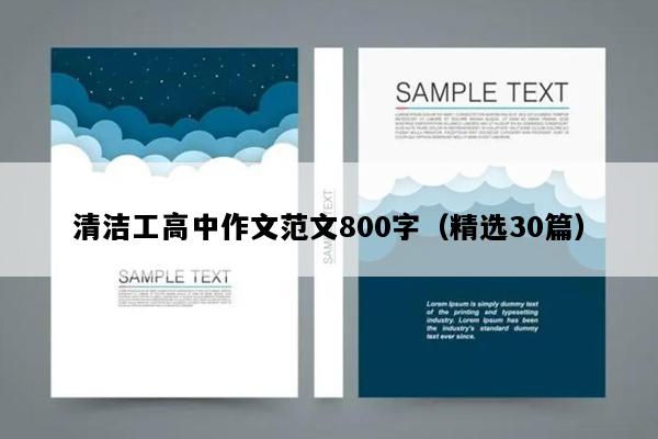 清洁工高中作文范文800字（精选30篇）