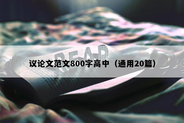 议论文范文800字高中（通用20篇）