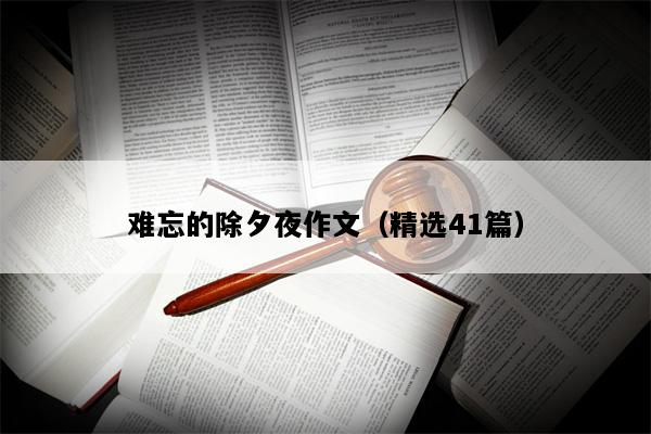 难忘的除夕夜作文（精选41篇）