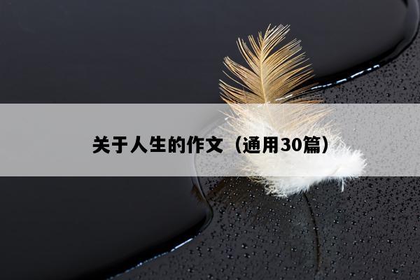 关于人生的作文（通用30篇）