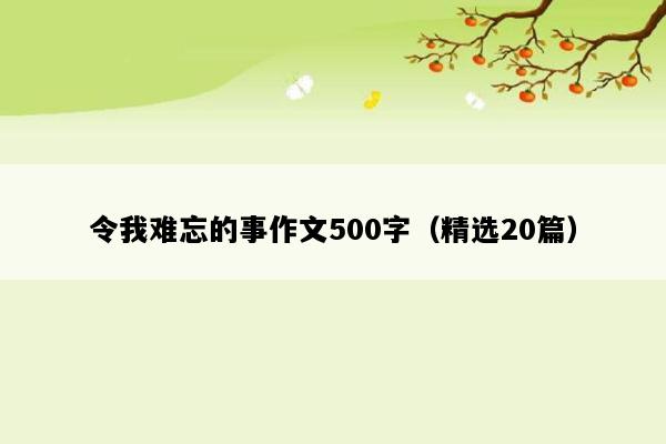 令我难忘的事作文500字（精选20篇）