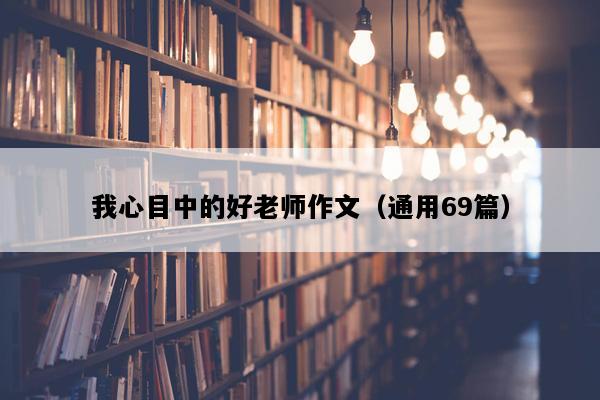我心目中的好老师作文（通用69篇）
