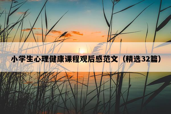 小学生心理健康课程观后感范文（精选32篇）
