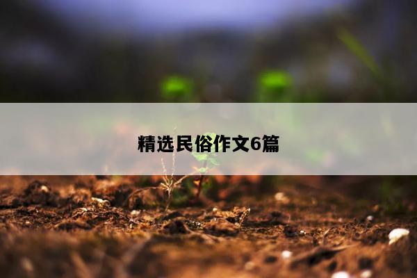 精选民俗作文6篇