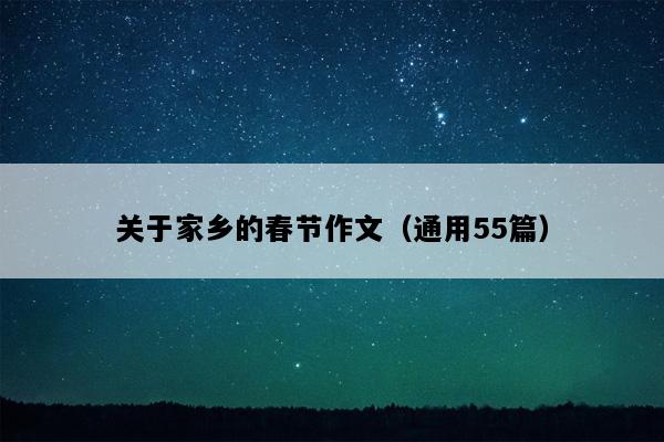 关于家乡的春节作文（通用55篇）