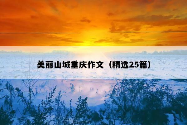 美丽山城重庆作文（精选25篇）