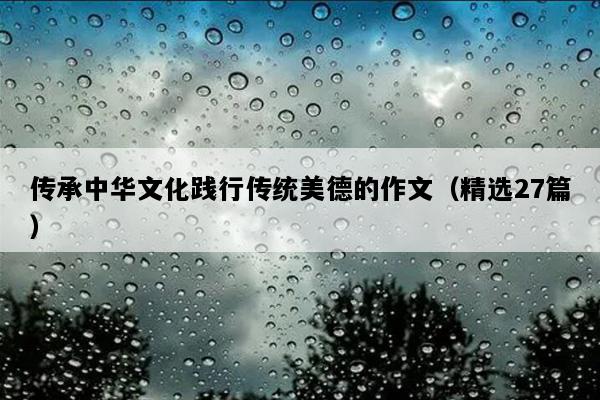 传承中华文化践行传统美德的作文（精选27篇）