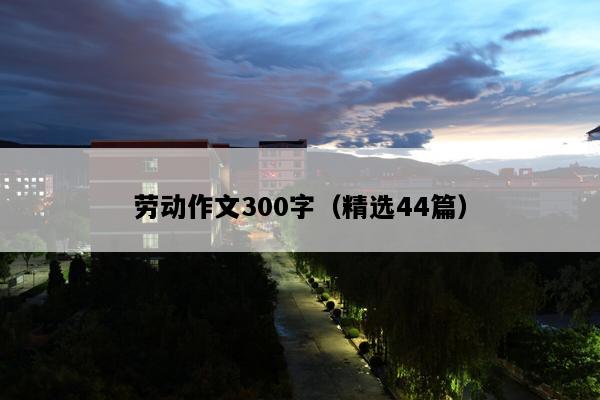 劳动作文300字（精选44篇）