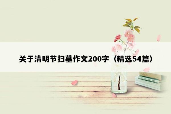 关于清明节扫墓作文200字（精选54篇）