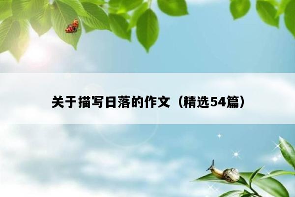 关于描写日落的作文（精选54篇）
