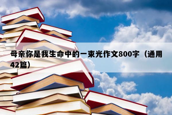 母亲你是我生命中的一束光作文800字（通用42篇）