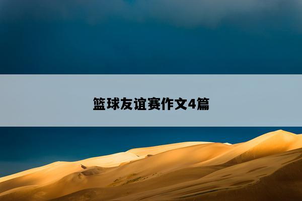 篮球友谊赛作文4篇