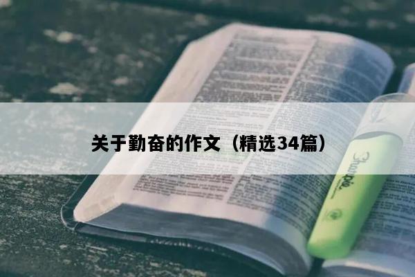 关于勤奋的作文（精选34篇）