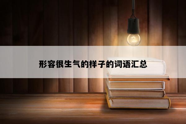 形容很生气的样子的词语汇总