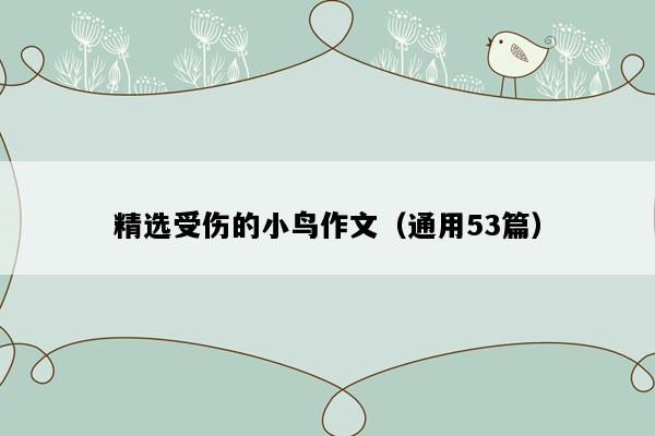 精选受伤的小鸟作文（通用53篇）