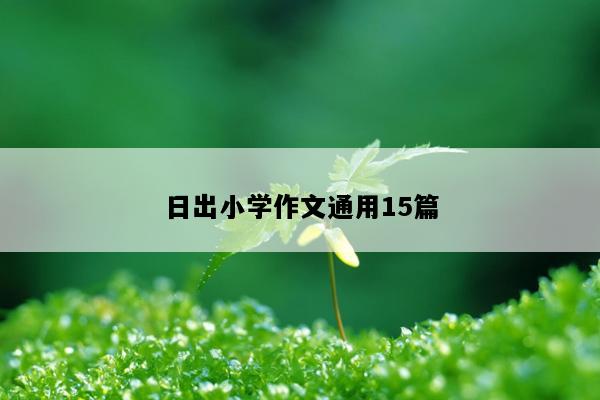 日出小学作文通用15篇