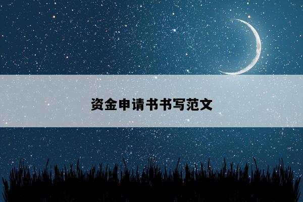 资金申请书书写范文