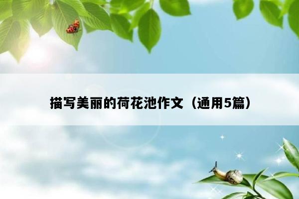 描写美丽的荷花池作文（通用5篇）
