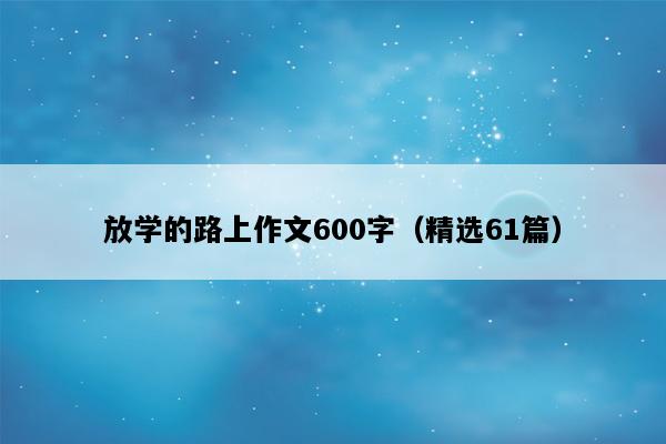 放学的路上作文600字（精选61篇）