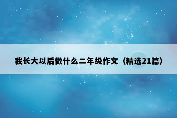 我长大以后做什么二年级作文（精选21篇）