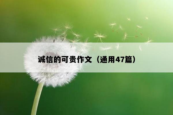 诚信的可贵作文（通用47篇）