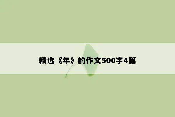 精选《年》的作文500字4篇