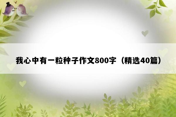 我心中有一粒种子作文800字（精选40篇）