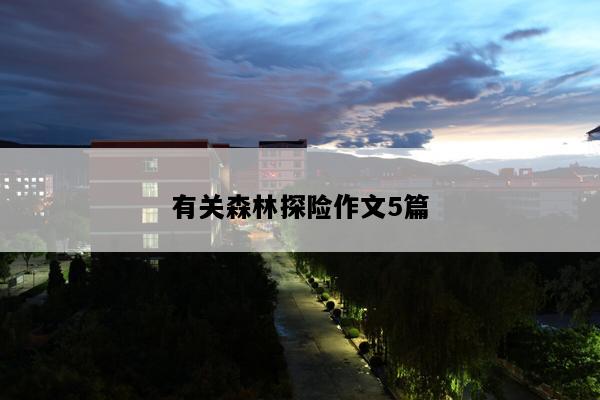 有关森林探险作文5篇