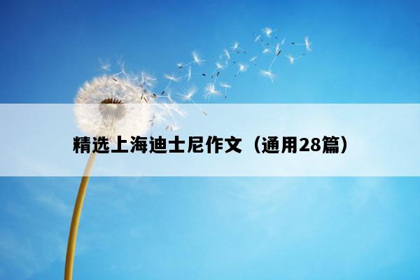 精选上海迪士尼作文（通用28篇）
