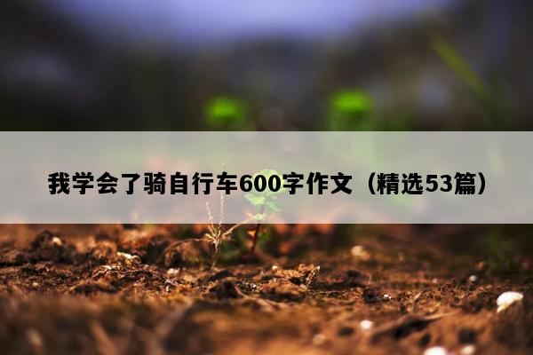我学会了骑自行车600字作文（精选53篇）