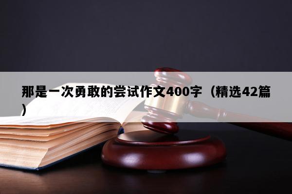 那是一次勇敢的尝试作文400字（精选42篇）