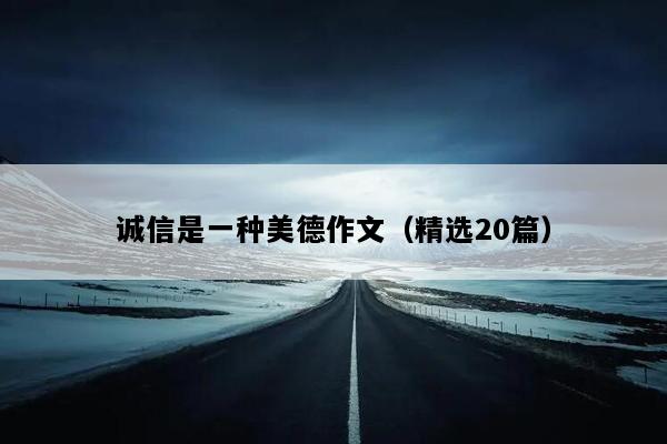 诚信是一种美德作文（精选20篇）