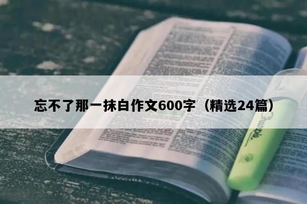 忘不了那一抹白作文600字（精选24篇）