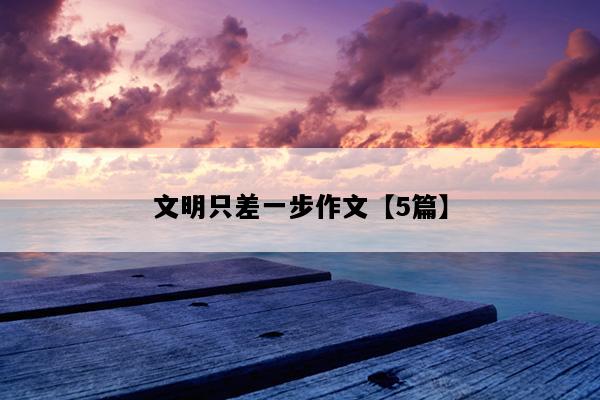 文明只差一步作文【5篇】
