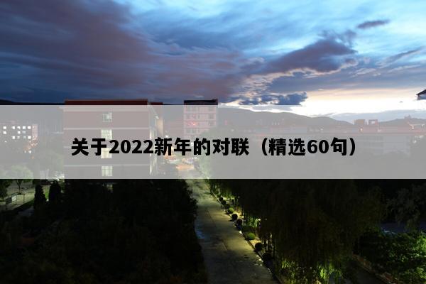 关于2022新年的对联（精选60句）