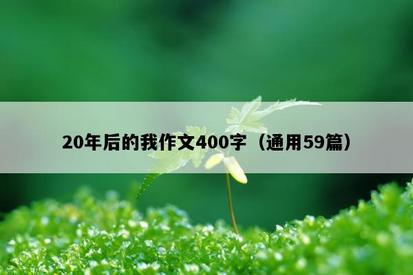 20年后的我作文400字（通用59篇）