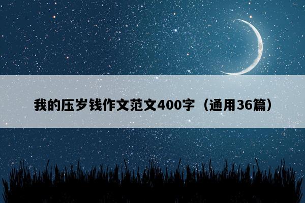 我的压岁钱作文范文400字（通用36篇）