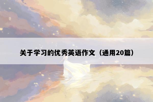 关于学习的优秀英语作文（通用20篇）