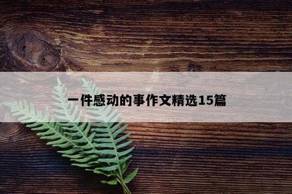 一件感动的事作文精选15篇